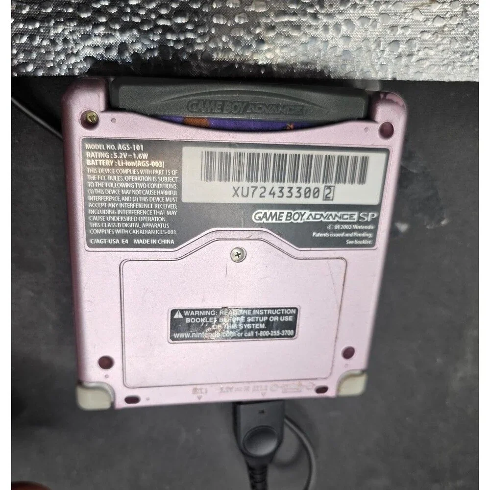 Nintendo Game Boy Advance SP AGS-101 Pearl Pink + Original Charger